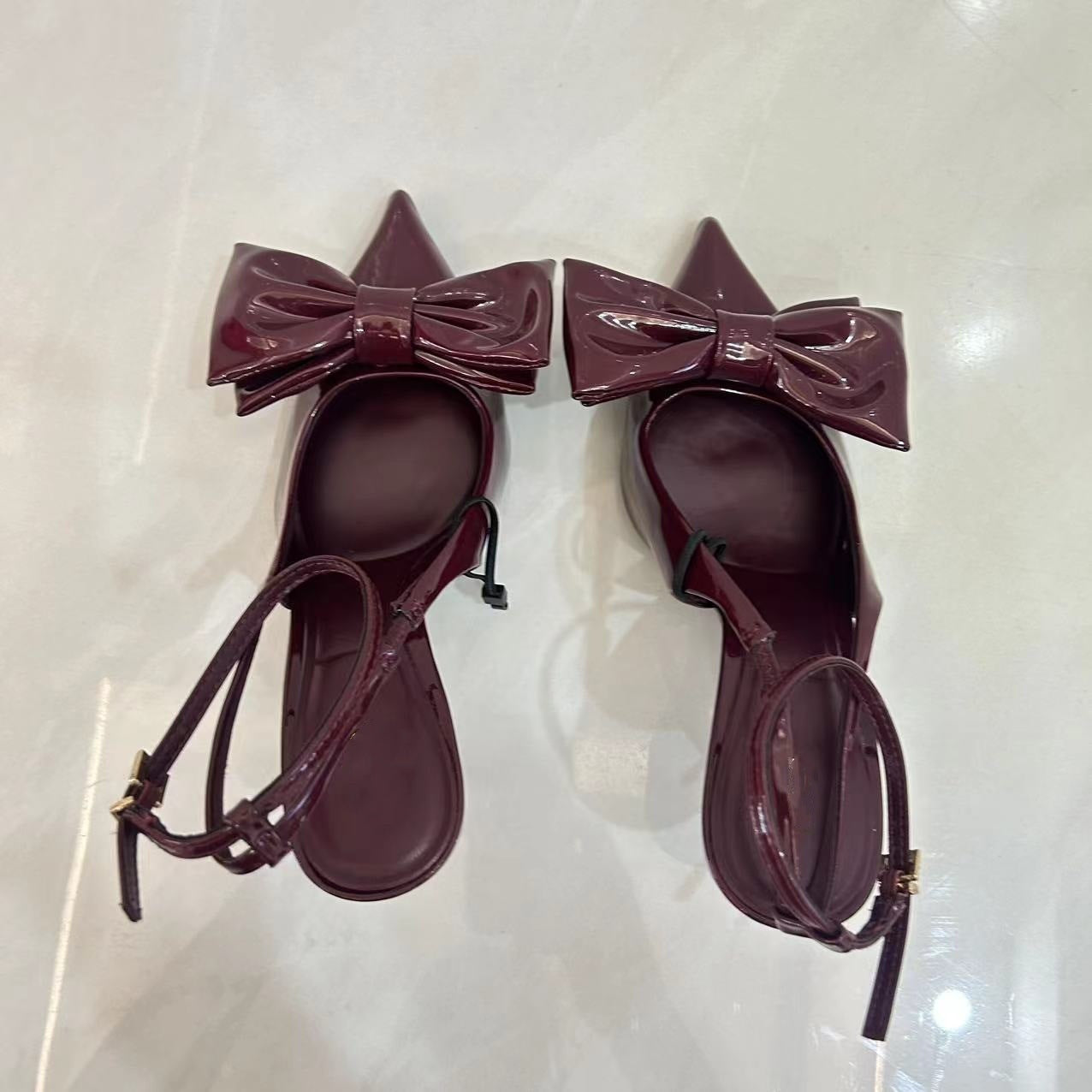 Red Bowknot Stiletto Sandals