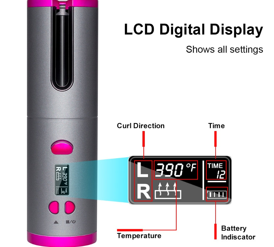 USB Curling Iron Wireless Multifunctional Charging Curler