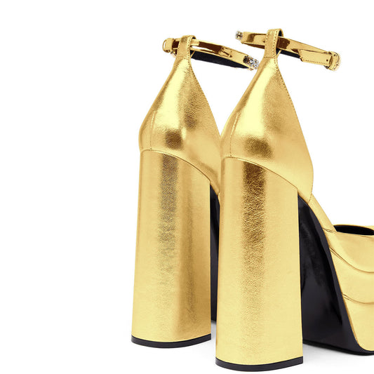 Square Buckled Chunky Heel