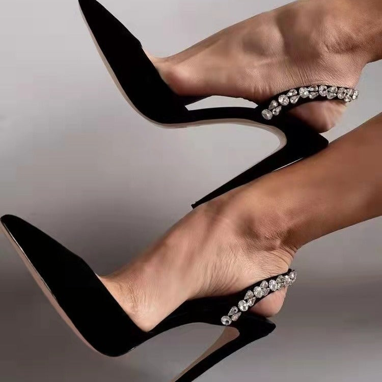 Rhinestone Side Pumps