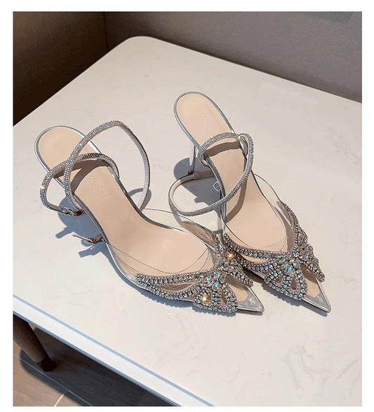 Crystal Butterfly Pumps