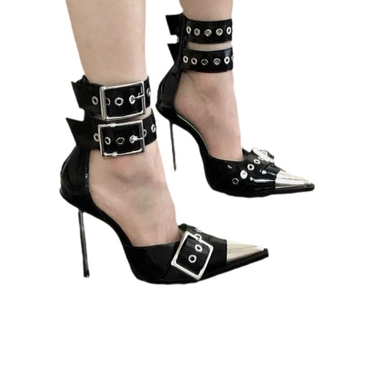 Metal Buckle Stiletto Heel Non-slip