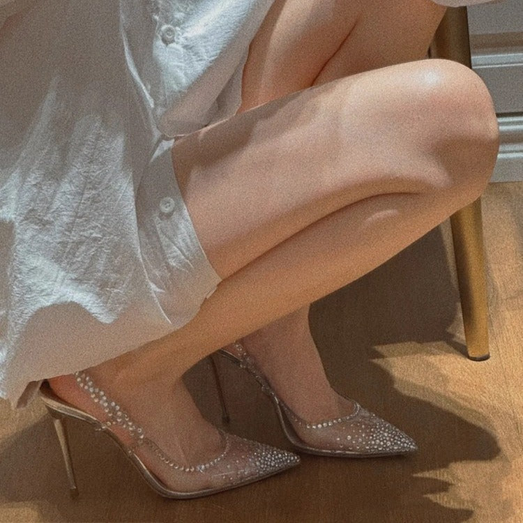 Rhinestone Stiletto Heel Pumps