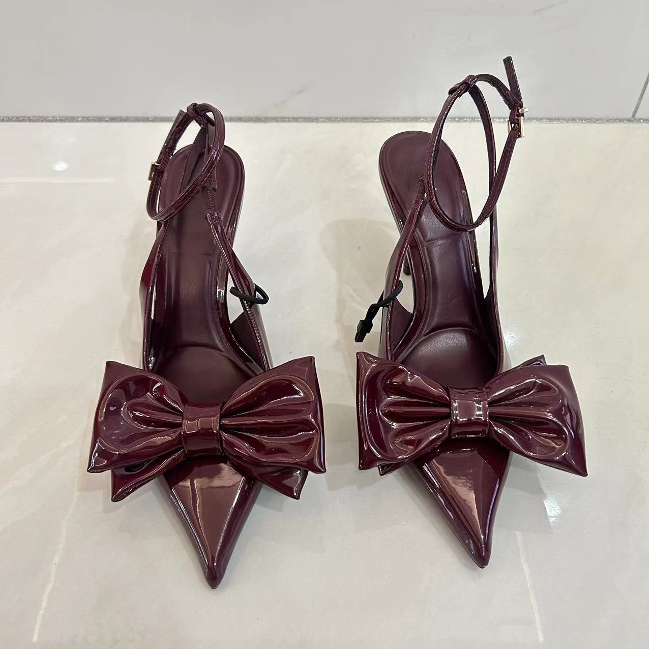 Red Bowknot Stiletto Sandals