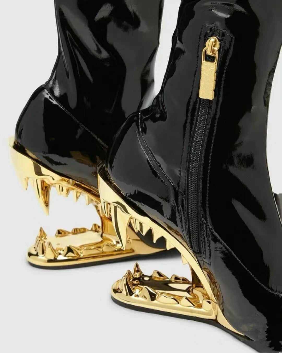 Shark Patent Leather Boots (Stretch)