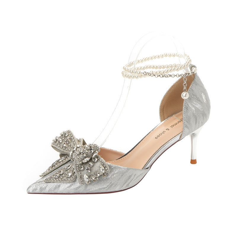 Rhinestone Bow Pearl