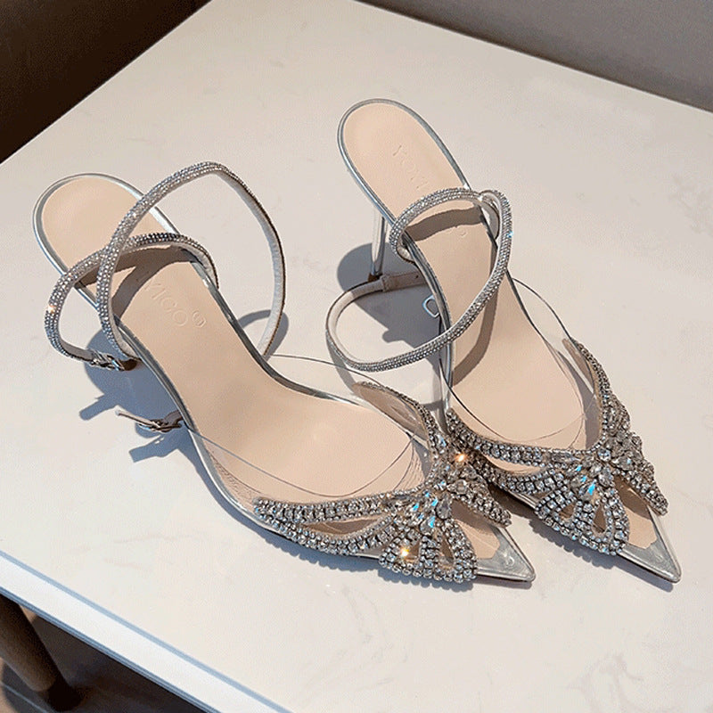 Crystal Butterfly Pumps