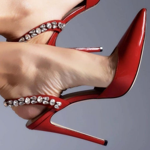 Rhinestone Side Pumps